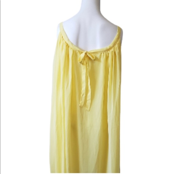 HANDMADE canary yellow flowy sleeveless grecian maxi dress size medium - Picture 3 of 7